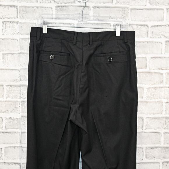 GIORGIO ARMANI black label Black Pin stripe Suit Pure Wool Size 52R - Picture 15 of 16